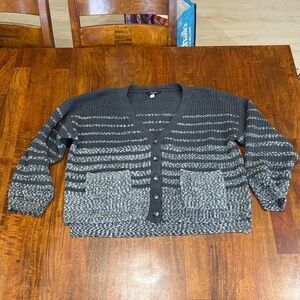 Supplies Gray Striped Sweater